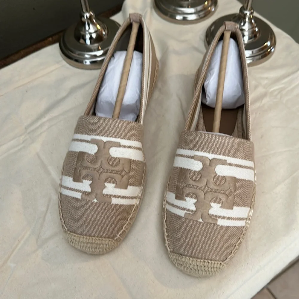 Tory Burch canvas logo espadrilles
